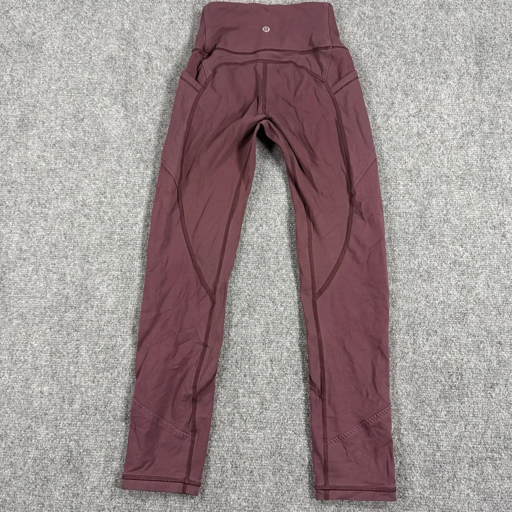 Lululemon Leggings Womens 2 Maroon Crop 23